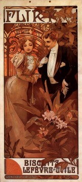 アルフォンス・ミュシャ Painting - 浮気 1899 カレンダー チェコ アール ヌーボー独特のアルフォンス ミュシャ
